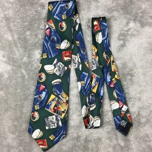 Hugo Boss Silk Tie Captain Nautical Postcards Skipper Retro 80s 90s Made Italy